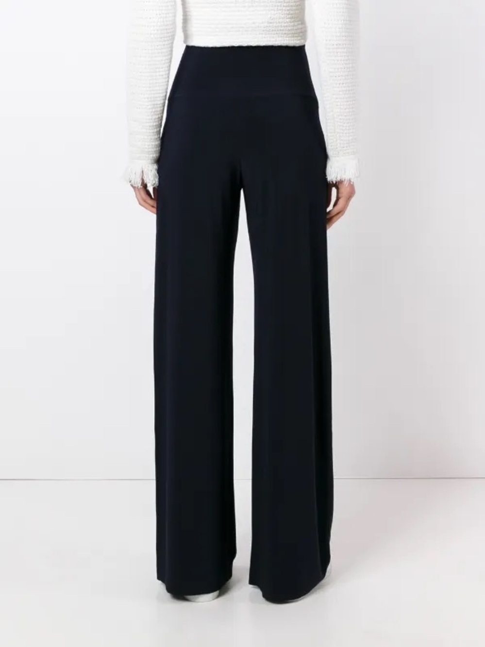Norma Kamali High Waisted Wide Leg Palazzo Pants Size Medium Midnight Blue